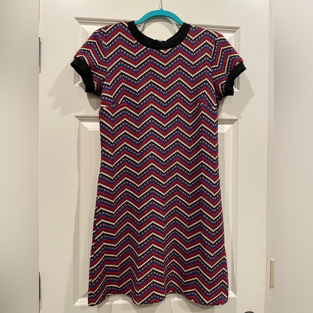 Zara Multicolored Chevron Jacquard Dress